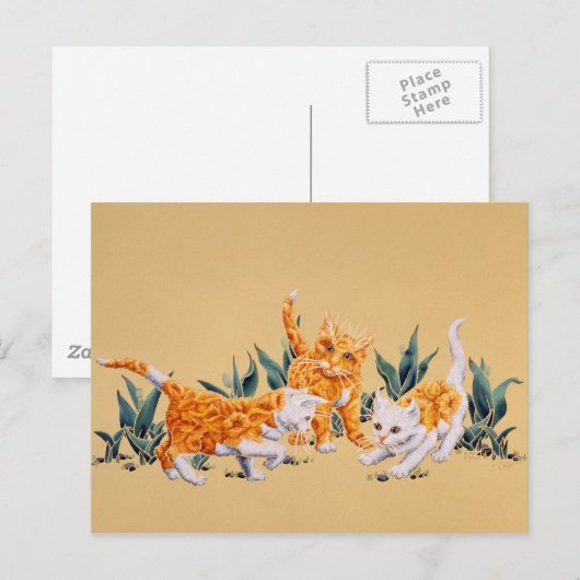 Kitten Spring Briefkaart (Voorkant / Achterkant)