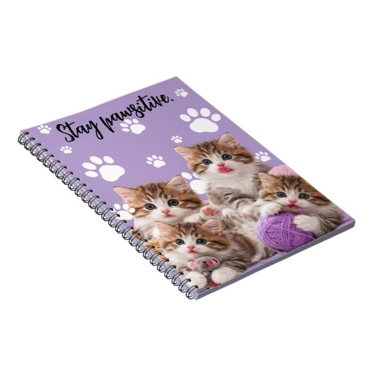 Kitten Stay Pawsitive Notebook Notitieboek (Rechterzijde)