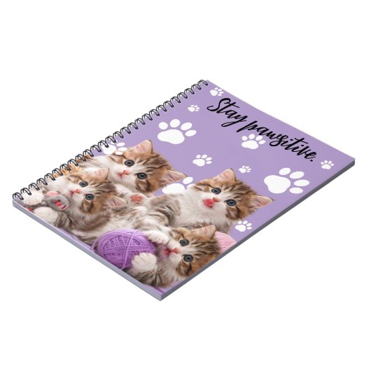Kitten Stay Pawsitive Notebook Notitieboek (Linkerzijde)