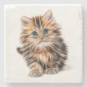Kitten Stenen Onderzetter (Voorkant)