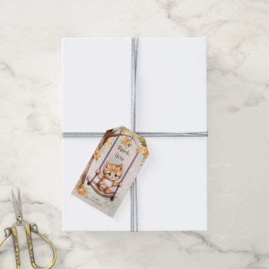 Kitten Swing Gift Label Cadeaulabel (Met Touw)