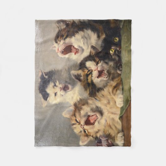 Kitten Symfonie door Julius Adam II Fleece Deken (Voorkant)
