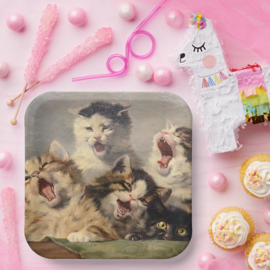 Kitten Symfonie door Julius Adam II Papieren Bordje (Feest)