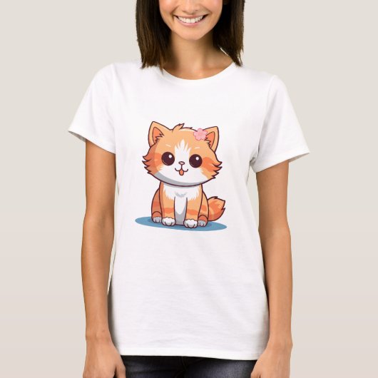 Kitten T-Shirt Gift – Soft Pastel Aesthetic Kitten (Voorkant)