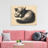 Kitten Tekening Verpakte Canvas Print (Insitu (Woonkamer))