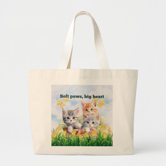 Kitten Theme Jumbo Canvas tas (Voorkant)