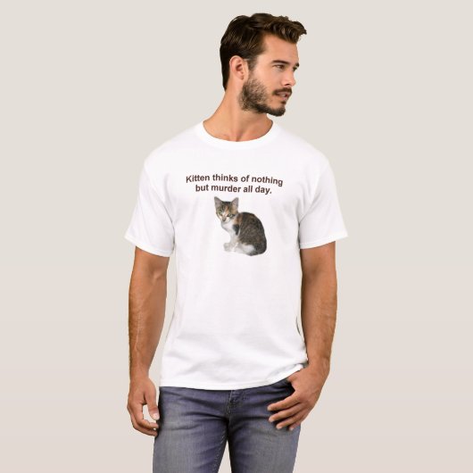 Kitten Thinks of Murder T-shirt (Voorkant volledig)