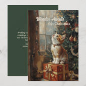  Kitten Tree Gifts Vrolijk Kerstfeest Feestdagenkaart (Voorkant / Achterkant)