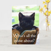 Kitten Verjaardag Kaart (Gele Bloem)