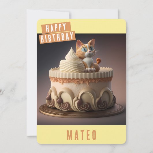 Kitten Verjaardag Kaart (Voorkant)