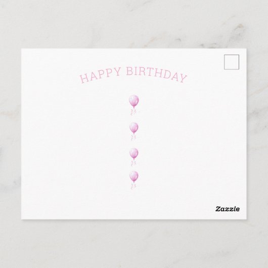 Kitten Verjaardag Pet Taart Ballonnen Briefkaart (Achterkant)