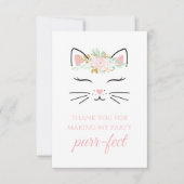 Kitten Verjaardagsfeestje bedankt kaarten bloemenf (Voorkant)