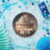 Kitten verjaardagstaart - papieren bordje (Feest)