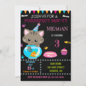 Kitten verjaardagsuitnodiging Kat uitnodiging (Voorkant)