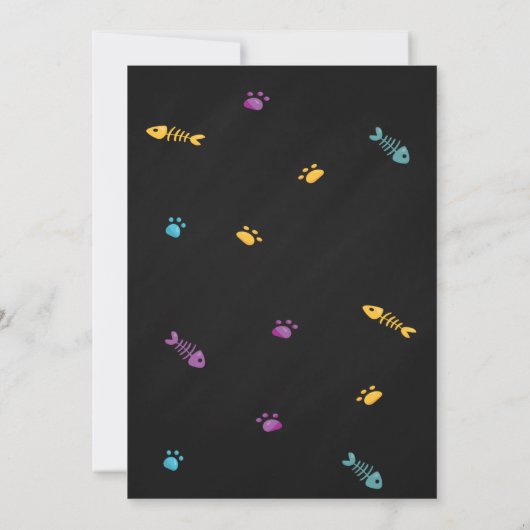 Kitten verjaardagsuitnodiging Kat uitnodiging (Achterkant)