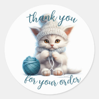 kitten verpakking stickers voor handgemaakte busin