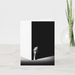 Kitten verstopt zich in donkere schaduw kaart