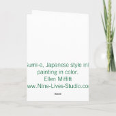 Kitten vindt knipperende rode en groene kerstverli feestdagen kaart (Achterkant)