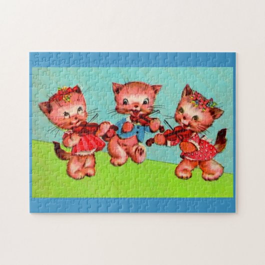 kitten violinist trio legpuzzel (Horizontaal)
