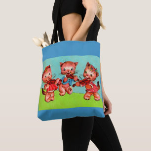 kitten violinist trio tote bag