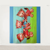 kitten violinist trio wandkleed (Voorkant)