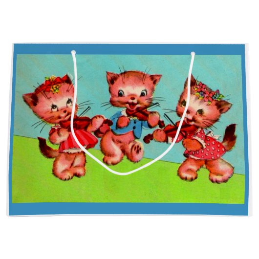kitten violist trio print groot cadeauzakje (Voorkant)