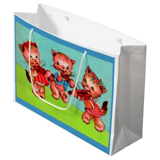 kitten violist trio print groot cadeauzakje (Voorkant Gekanteld)