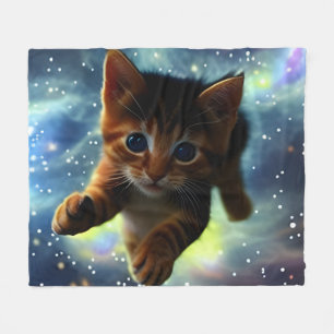 Kitten vliegt in de ruimte fleece deken