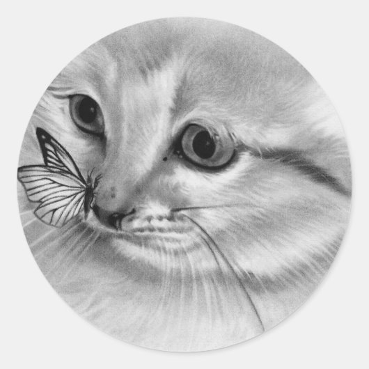 Kitten vlinder Sticker (Voorkant)