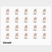 Kitten Vrolijk Kerstfeest Ronde Sticker (Vel)