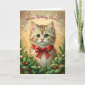kitten warme vakantiewensen feestelijk feestdagen kaart (Voorkant)