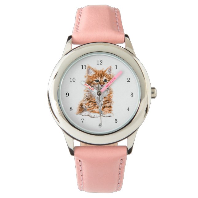 Kitten Watch Gift Sweet Baby Cat Horloge (Voorkant)