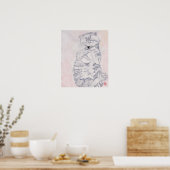 Kitten Waterverf door Karen Poppy - Afdrukken (Mat Poster (Keuken)