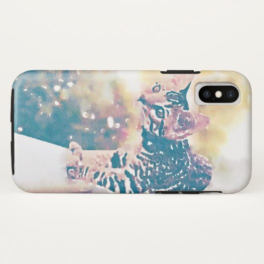 Kitten Waterverf Telefoon Case iPhone (Achterkant (horizontaal))