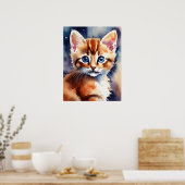Kitten Waterverf Wall Poster (Keuken)