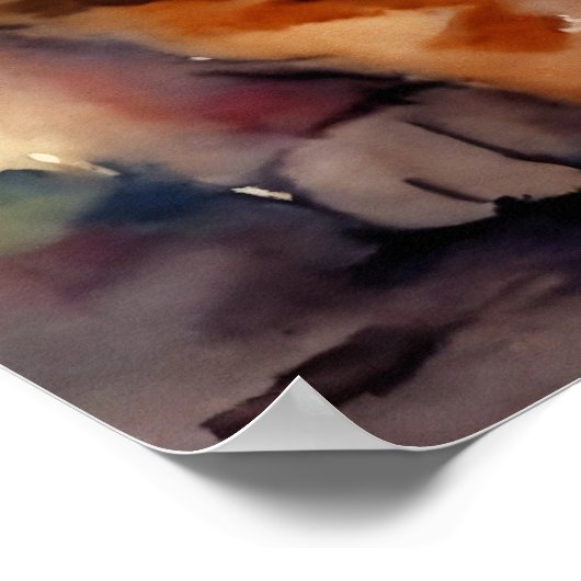 Kitten Waterverf Wall Poster (Hoek)