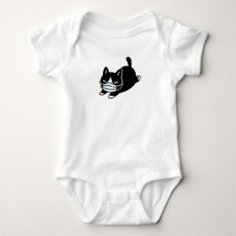 KITTEN WEARING FACE MASK BABY BODYSUIT