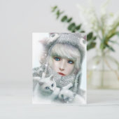 Kitten Winter Briefkaart (Staand voorkant)