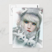 Kitten Winter Briefkaart (Voorkant / Achterkant)