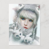 Kitten Winter Briefkaart (Voorkant)