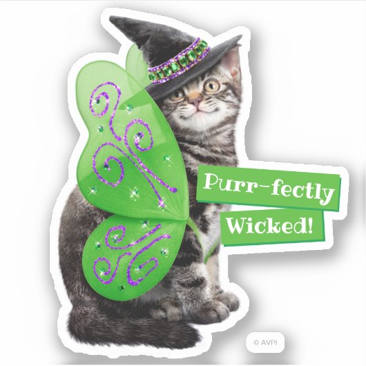 Kitten Witch Fairy Sticker (Voorkant)