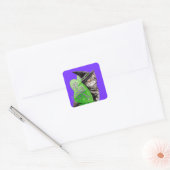 Kitten Witch Fairy Vierkante Sticker (Envelop)