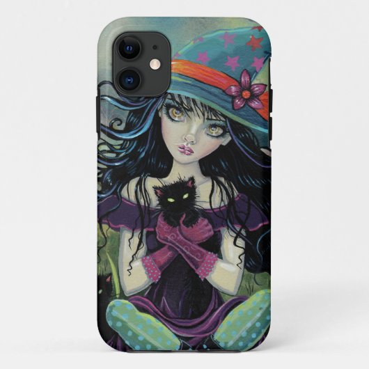 Kitten Witch Halloween Fantasy Art iPhone 5 Hoesje (Achterkant)