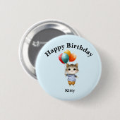 Kitten with Birthday Balloons | Cute Party Celebra Ronde Button 5,7 Cm (Voorkant /achterkant)