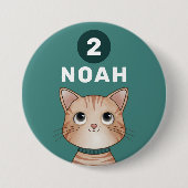 Kitten with custom age and name ronde button 7,6 cm (Voorkant)