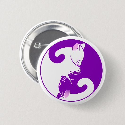 Kitten Yin Yang Button (Voorkant /achterkant)