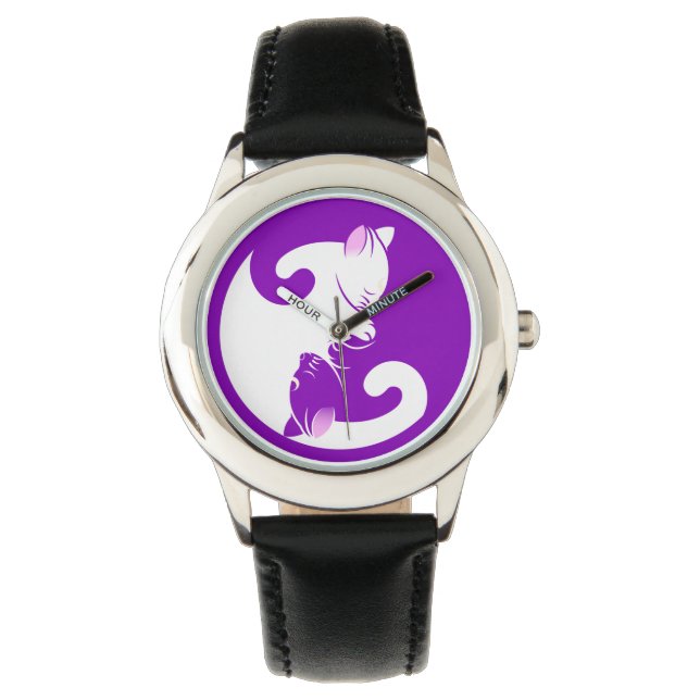 Kitten Yin Yang Watch Horloge (Voorkant)