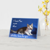 Kitten zegt dat ik mijn Valentijn ben Kaart (Gele Bloem)