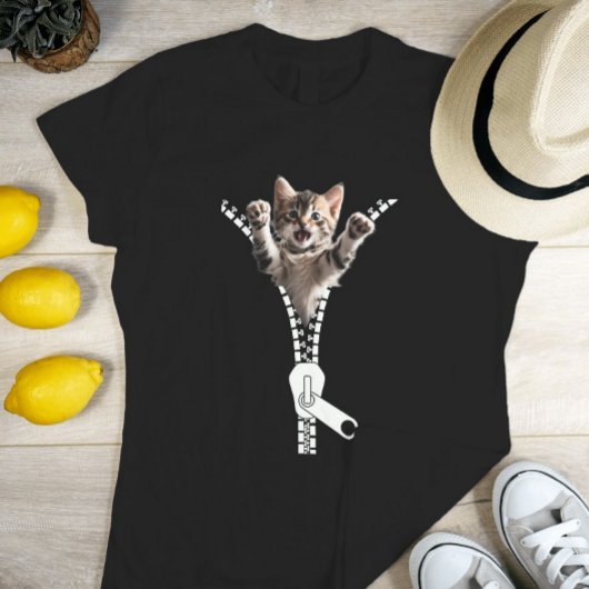 Kitten Zipper T-shirt