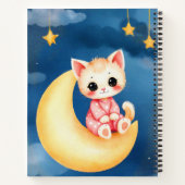 Kitten zittend op de maan notitieboek (Achterkant)